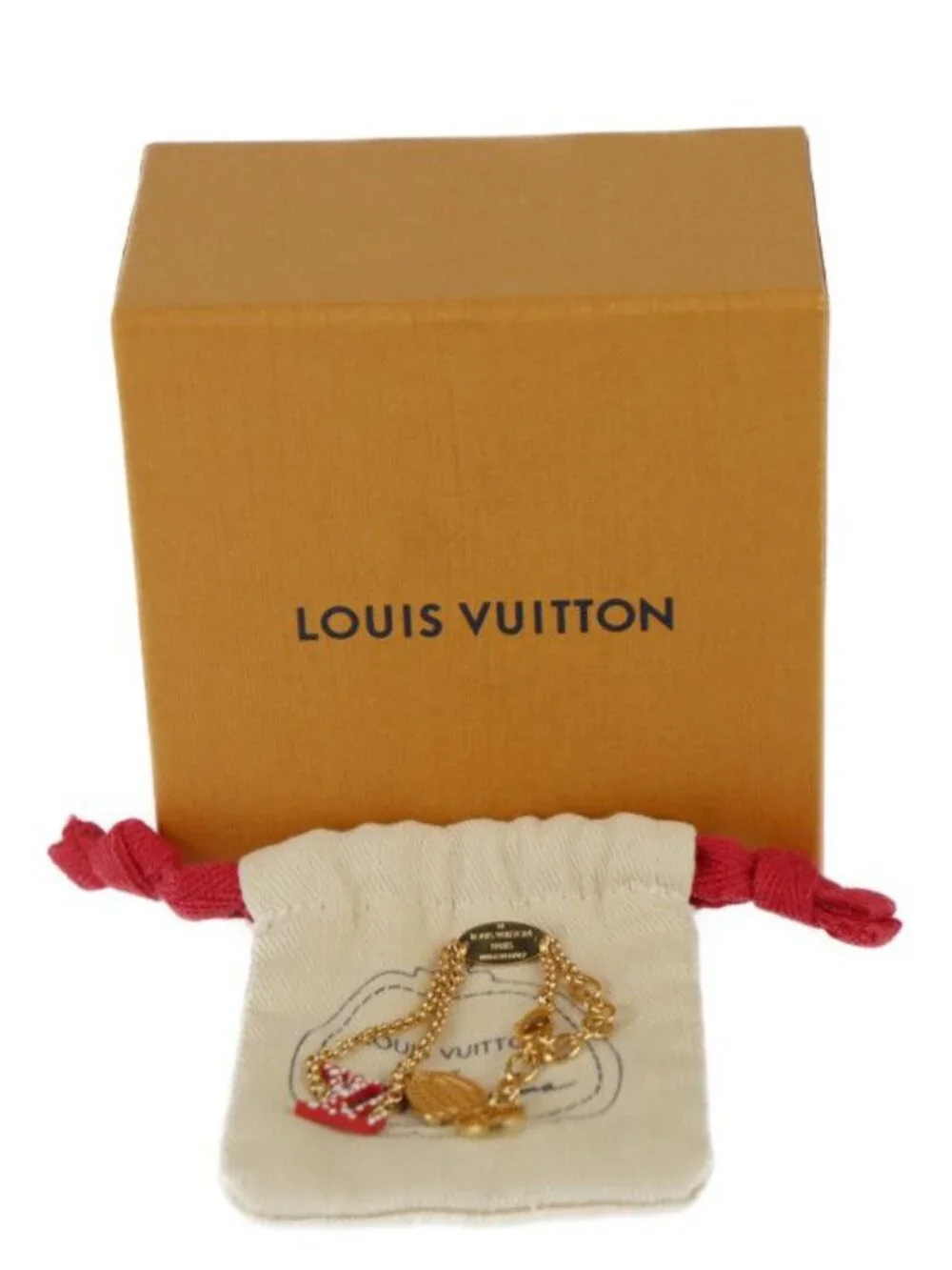 Louis Vuitton Bracelet Iconic Infinity Dot M0970 a Metal Gold Red - Picture 8 of 8